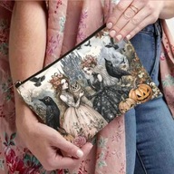 KOSMETYCZKA SASZETKA SZMINKI DYNIE KOSMETYKI PIÓRNIK HALLOWEEN CZAROWNICE