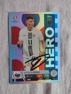 Karta topps match attax autograf Słowenia Benjamin Sesko Euro 2024 Hero
