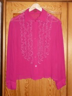 OLSEN jedwabna bluzka w kolorze fuksji 40/42