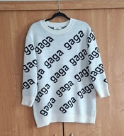 Moohy damski duży ciepły sweter z napisami gaga 46/48