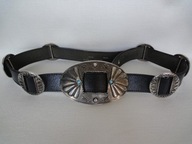 A.W.ADOLF czarny ozdobny skórzany pasek r. 75 vtg