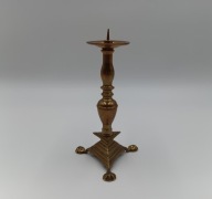 Świecznik lichtarz mosiężny - ciekawy na różne rodzaje świec vintage - 18cm