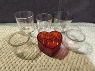 WOŚP - słoiki pojemniki szklane do odlewu świec - 6 szt różne