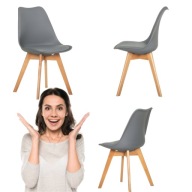 KRZESŁO CARE LIFE 50 x 45 x 84 cm SZARE NOWOCZESNE KUCHNIA SALON JADALNIA