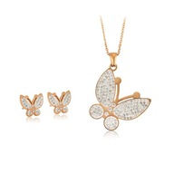 NA JUTRO ZŁOTY Komplet MOTYL MOTYLEK Łańcuszek PUDEŁKO kolczyki na prezent