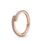 pierścionek pandory lśniące pasma gold rose new