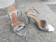 ZARA nr 41 srebrne sexy sandały na szpice