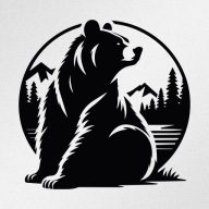 Niedźwiedź Góry Lasy Naklejka Wycinana Ploterowo Na Samochód, Laptopa