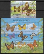 MOTYLE Nauru 2002 Mi 522-30 + bl.33 ** Motyle Pacyfiku. Jak skan. Stan BDB.