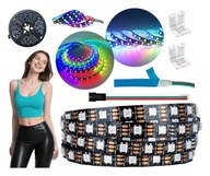 TAŚMA LED aRGB WS2812B 5M WIELOKOLOROWA TĘCZA PASEK LED 60LED/M PLUS GRATIS