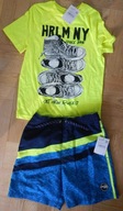 Neonowy tshirt i spodenki 134 140 C&A