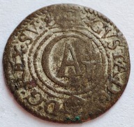 Gustaw Adolf Liwonia szeląg 1625 r. śr. 16 mm