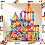 KLOCKI MAGNETYCZNE XL 128 EL KONSTRUKCYJNE EDUKACYJNE STICKS PATYCZKI