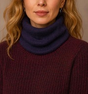 Nowy komin z cienkiej dzianiny ciemnofioletowy śliwkowy