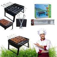 GRILL GRIL WĘGLOWY TURYSTYCZNY SKŁADANY W WALIZKE BBQ PRZENOŚNY ZESTAW