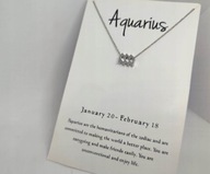 Naszyjnik ze znakiem zodiaku Wodnik/na ozdobnym kartoniku;kolor srebrny