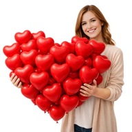 BALONY SERCA CZERWONE DEKORACYJNE WESELE ŚLUB ROCZNICA WALENTYNKI CZERWONE