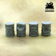 DWARVEN STONEHEAD IDOLS 4SZT.- Oldhammer, wargames terrain, fantasy scenery