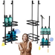 PÓŁKA ŁAZIENKOWA WISZĄCA POD PRYSZNIC CZARNA METALOWA