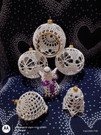 Zestaw ozdób szydeł. 6 szt biały .Zapakowane w pudełku z okienkiem