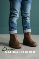 Clarks Astrol Orin botki sztyblety skórzane brązowe rozm. 24