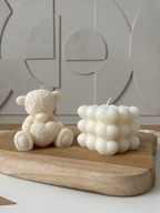 Świeca sojowa zestaw 2szt Made with Love miś serce prezent |noya