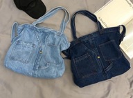 TOREBKA JEANSOWA JEANS DENIM WOREK NIEBIESKA DUŻA