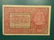Banknot 20 Marek Polskich 1919,II seria EU