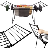 SUSZARKA NA PRANIE UBRANIA POZIOMA BALKONOWA OGRODOWA CZARNA SKŁADANA XTECH