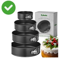 4x TORTOWNICA okrągła FORMA BLACHA RANT do pieczenia NON-STICK 20/24/26/28