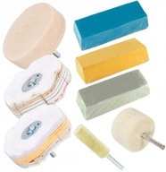 ZESTAW KOMPLET DO POLEROWANIA ALUMINIUM METALU STALI NIERDZEWNEJ INOX FELG