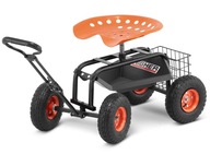 TABORET WÓZEK ogrodowy SIEDZISKO na kółkach UDŹWIG 150kg z koszem STABILNY