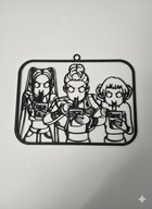 Dekoracja ścienna 3D K Popowe dziewczyny jedzą RAMEN