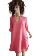 copenhagen luxe sukienka lekka z dłuższym tyłem koszula długa lniana 36/38