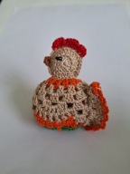 Kurka Wielkanocna do koszyczka na szydełku żółta handmade