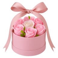 Flower Box Różowy – Kwiaty Mydlane w Pudełku, Prezent dla Kobiety