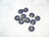 GUZIKI PLASTIKOWE GRANATOWO - POPIELATE - 10 SZT.