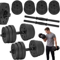 ZESTAW HANTLE REGULOWANE 2X10KG BITUMICZNE DO ĆWICZEŃ TRENING W DOMU