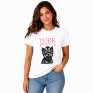 Koszulka YORK MOM York Yorkshire Terrier Damska Bawełna Prezent dla Psiary