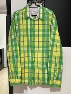 D Koszula Mario Contii urocza krata regulowane rękawy bawełna rozmiar L