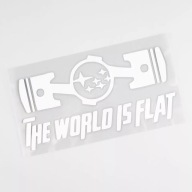 Naklejka Subaru 'world is flat' boxer BIAŁA