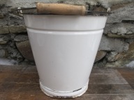 Stare SYGNOWANE emaliowane wiaderko_VINTAGE PRL