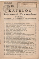 KATALOG ANTYKWARNI POWSZECHNEJ (JONASZA) -nr 20 -1938 rok poz.1-826