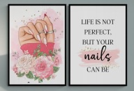 A2 ZESTAW DWÓCH PLAKATÓW PLAKAT DO SALONU MANICURE PEDICURE, PAZNOKCIE