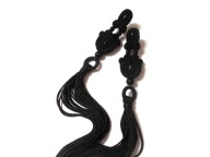 KOLCZYKI SUTASZ czarne soutache frędzle chwost