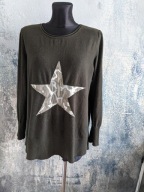 Sweter damski 46 Bonprix otulający zgniła zieleń