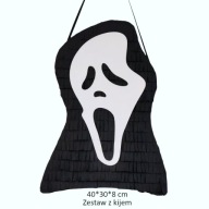 Piniata na Halloween Scream / Krzyk. Zestaw z kijem i konfetti.
