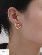 Kol0066 Kolczyki złocone sztyft serduszko