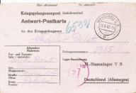 STALAG V B -VILLINGEN -WARSZAWA -list jeniecki -obieg 1942 rok