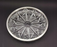 Hefra talerz kryształowy, patera okuta platerowana